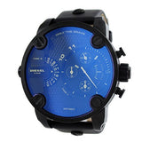 Buy Shop Diesel Little Daddy Blue Dial Black Leather Strap Watch For Men - DZ7257 USA Online