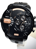 Buy Shop Diesel Little Daddy Chronograph Black Dial Black Leather Strap Watch For Men - DZ7291 USA Online