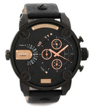 Buy Shop Diesel Little Daddy Chronograph Black Dial Black Leather Strap Watch For Men - DZ7291 USA Online