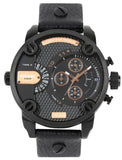 Buy Shop Diesel Little Daddy Chronograph Black Dial Black Leather Strap Watch For Men - DZ7291 USA Online