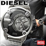 Buy Shop Diesel Little Daddy Chronograph Black Dial Silver Steel Strap Watch For Men - DZ7259 USA Online