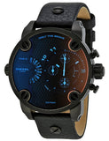 Buy Shop Diesel Little Daddy Black Dial Black Leather Strap Watch For Men - DZ7334 USA Online