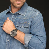 Buy Shop Diesel Little Daddy Dual Time Chronograph Grey Dial Stainless Steel Strap Watch For Men - DZ7263 USA Online