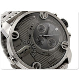 Buy Shop Diesel Little Daddy Dual Time Chronograph Grey Dial Stainless Steel Strap Watch For Men - DZ7263 USA Online