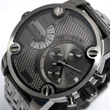 Buy Shop Diesel Little Daddy Dual Time Chronograph Grey Dial Stainless Steel Strap Watch For Men - DZ7263 USA Online