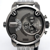 Buy Shop Diesel Little Daddy Dual Time Chronograph Grey Dial Stainless Steel Strap Watch For Men - DZ7263 USA Online