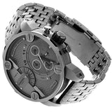 Buy Shop Diesel Little Daddy Dual Time Chronograph Grey Dial Stainless Steel Strap Watch For Men - DZ7263 USA Online