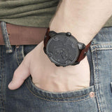 Buy Shop Diesel Little Daddy SBA Small Sized Grey Dial Brown Leather Strap Watch For Men - DZ7258 USA Online
