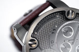 Buy Shop Diesel Little Daddy SBA Small Sized Grey Dial Brown Leather Strap Watch For Men - DZ7258 USA Online