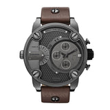 Buy Shop Diesel Little Daddy SBA Small Sized Grey Dial Brown Leather Strap Watch For Men - DZ7258 USA Online