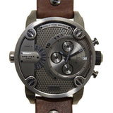 Buy Shop Diesel Little Daddy SBA Small Sized Grey Dial Brown Leather Strap Watch For Men - DZ7258 USA Online