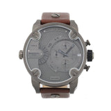 Buy Shop Diesel Little Daddy SBA Small Sized Grey Dial Brown Leather Strap Watch For Men - DZ7258 USA Online