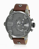 Buy Shop Diesel Little Daddy SBA Small Sized Grey Dial Brown Leather Strap Watch For Men - DZ7258 USA Online