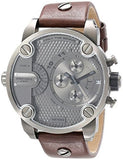 Buy Shop Diesel Little Daddy SBA Small Sized Grey Dial Brown Leather Strap Watch For Men - DZ7258 USA Online