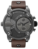 Buy Shop Diesel Little Daddy SBA Small Sized Grey Dial Brown Leather Strap Watch For Men - DZ7258 USA Online