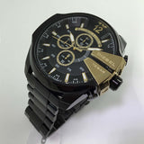 Buy Shop Diesel Mega Chief Chronograph Black Dial Black Steel Strap Watch For Men - DZ4338 USA Online
