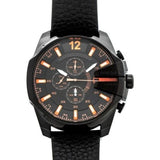 Buy Shop Diesel Mega Chief Chronograph Black Dial Black Leather Strap Watch For Men - DZ4291 USA Online