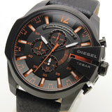 Buy Shop Diesel Mega Chief Chronograph Black Dial Black Leather Strap Watch For Men - DZ4291 USA Online