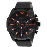 Buy Shop Diesel Mega Chief Chronograph Black Dial Black Leather Strap Watch For Men - DZ4291 USA Online