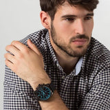 Buy Shop Diesel Mega Chief Chronograph Black Dial Black Leather Strap Watch For Men - DZ4323 USA Online