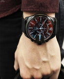 Buy Shop Diesel Mega Chief Chronograph Black Dial Black Leather Strap Watch For Men - DZ4323 USA Online