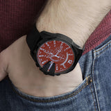 Buy Shop Diesel Mega Chief Chronograph Black Dial Black Leather Strap Watch For Men - DZ4323 USA Online