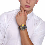 Buy Shop Diesel Mega Chief Chronograph Black Dial Black Leather Strap Watch For Men - DZ4344 USA Online