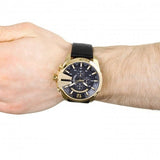 Buy Shop Diesel Mega Chief Chronograph Black Dial Black Leather Strap Watch For Men - DZ4344 USA Online