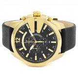 Buy Shop Diesel Mega Chief Chronograph Black Dial Black Leather Strap Watch For Men - DZ4344 USA Online