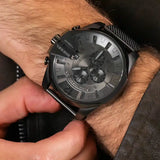 Buy Shop Diesel Mega Chief Chronograph Black Dial Black Mesh Strap Watch For Men - DZ4527 USA Online