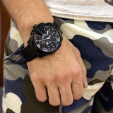 Buy Shop Diesel Mega Chief Chronograph Black Dial Black Steel Strap Watch For Men - DZ4283 USA Online