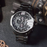 Buy Shop Diesel Mega Chief Chronograph Black Dial Black Steel Strap Watch For Men - DZ4283 USA Online