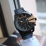 Buy Shop Diesel Mega Chief Chronograph Black Dial Black Steel Strap Watch For Men - DZ4309 USA Online