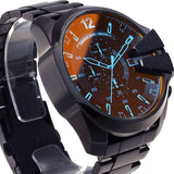 Buy Shop Diesel Mega Chief Chronograph Black Dial Black Steel Strap Watch For Men - DZ4318 USA Online