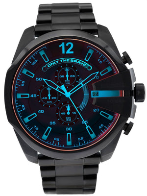 Buy Shop Diesel Mega Chief Chronograph Black Dial Black Steel Strap Watch For Men - DZ4318 USA Online