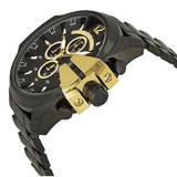Buy Shop Diesel Mega Chief Chronograph Black Dial Black Steel Strap Watch For Men - DZ4338 USA Online