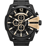 Buy Shop Diesel Mega Chief Chronograph Black Dial Black Steel Strap Watch For Men - DZ4338 USA Online