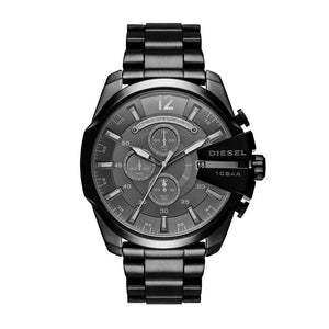 Buy Shop Diesel Mega Chief Chronograph Black Dial Black Steel Strap Watch For Men - DZ4355 USA Online