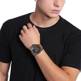 Buy Shop Diesel Mega Chief Chronograph Black Dial Brown Leather Strap Watch For Men - DZ4343 USA Online