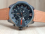 Buy Shop Diesel Mega Chief Chronograph Black Dial Brown Leather Strap Watch For Men - DZ4343 USA Online
