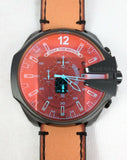 Buy Shop Diesel Mega Chief Chronograph Black Dial Brown Leather Strap Watch For Men - DZ4476 USA Online