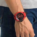 Buy Shop Diesel Mega Chief Chronograph Black Dial Red Rubber Strap Watch For Men - DZ4526 USA Online