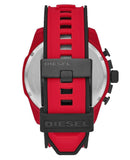 Buy Shop Diesel Mega Chief Chronograph Black Dial Red Rubber Strap Watch For Men - DZ4526 USA Online