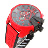 Buy Shop Diesel Mega Chief Chronograph Black Dial Red Rubber Strap Watch For Men - DZ4526 USA Online