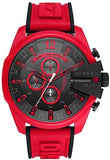 Buy Shop Diesel Mega Chief Chronograph Black Dial Red Rubber Strap Watch For Men - DZ4526 USA Online