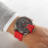 Buy Shop Diesel Mega Chief Chronograph Black Dial Red Silicone Strap Watch For Men - DZ4427 USA Online