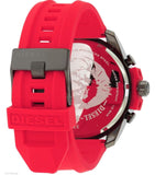 Buy Shop Diesel Mega Chief Chronograph Black Dial Red Silicone Strap Watch For Men - DZ4427 USA Online