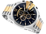 Buy Shop Diesel Mega Chief Chronograph Black Dial Two Tone Steel Strap Watch For Men - DZ4581 USA Online