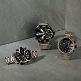 Buy Shop Diesel Mega Chief Chronograph Black Dial Two Tone Steel Strap Watch For Men - DZ4581 USA Online