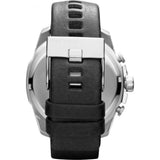 Buy Shop Diesel Mega Chief Chronograph Blue Dial Black Leather Strap Watch For Men - DZ4423 USA Online